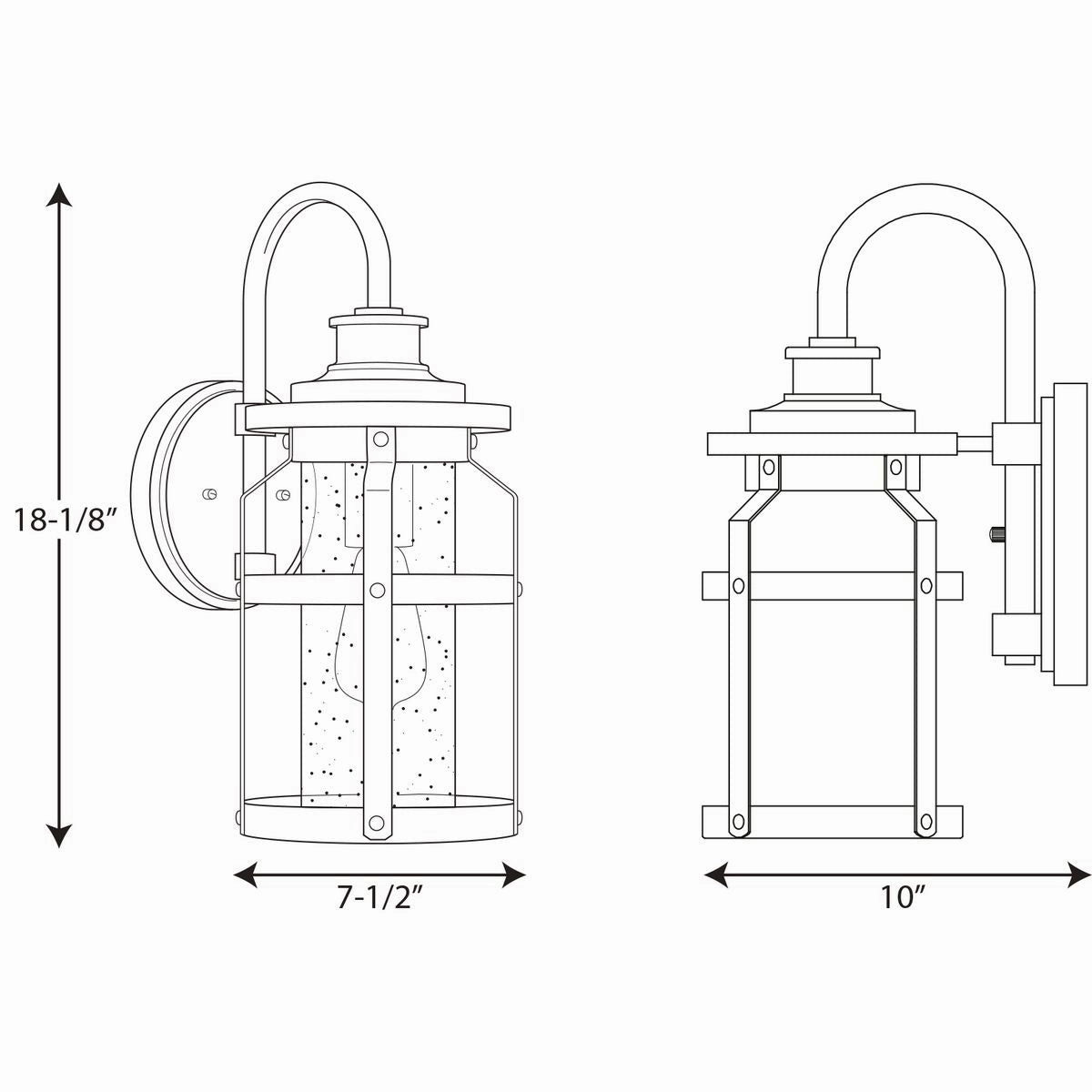 Haslett One Light Wall Lantern Antique Pewter