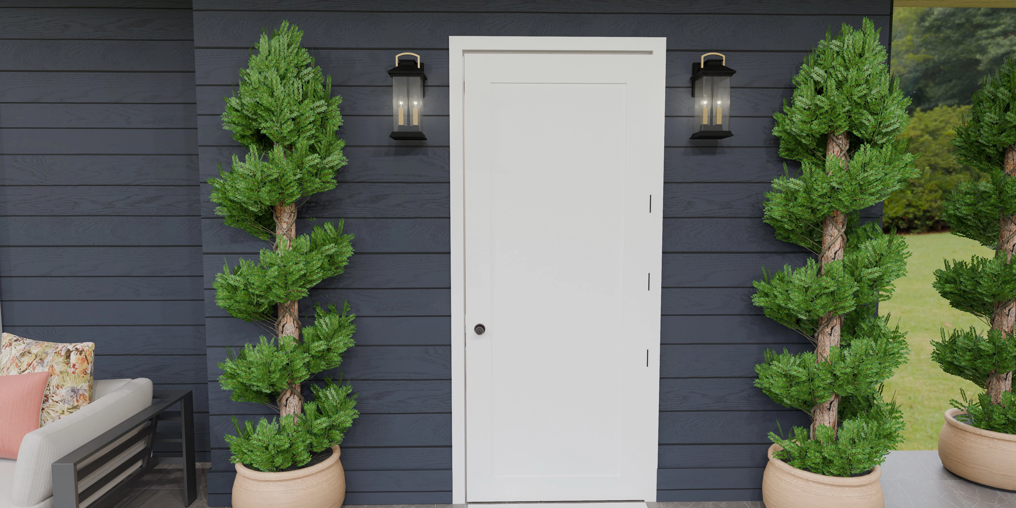 Henderson Two Light Outdoor Wall Mount Earth Black