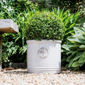 Heritage Cylinder White hanging garden planters for small spaces