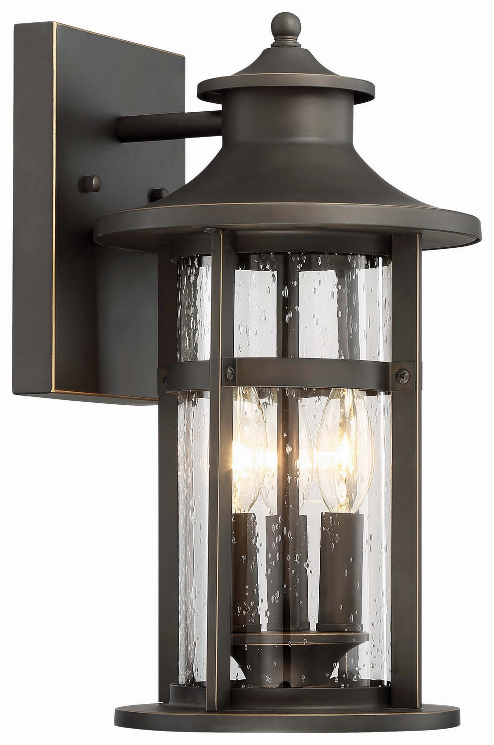 Highland Ridge Three Light Outdoor Wall Lamp Oil Rubbed Bronze W/ Gold HighOutdoor wall sconces with motion sensor