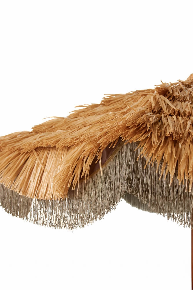 HKLiving Raffia Fringed Garden Parasol
