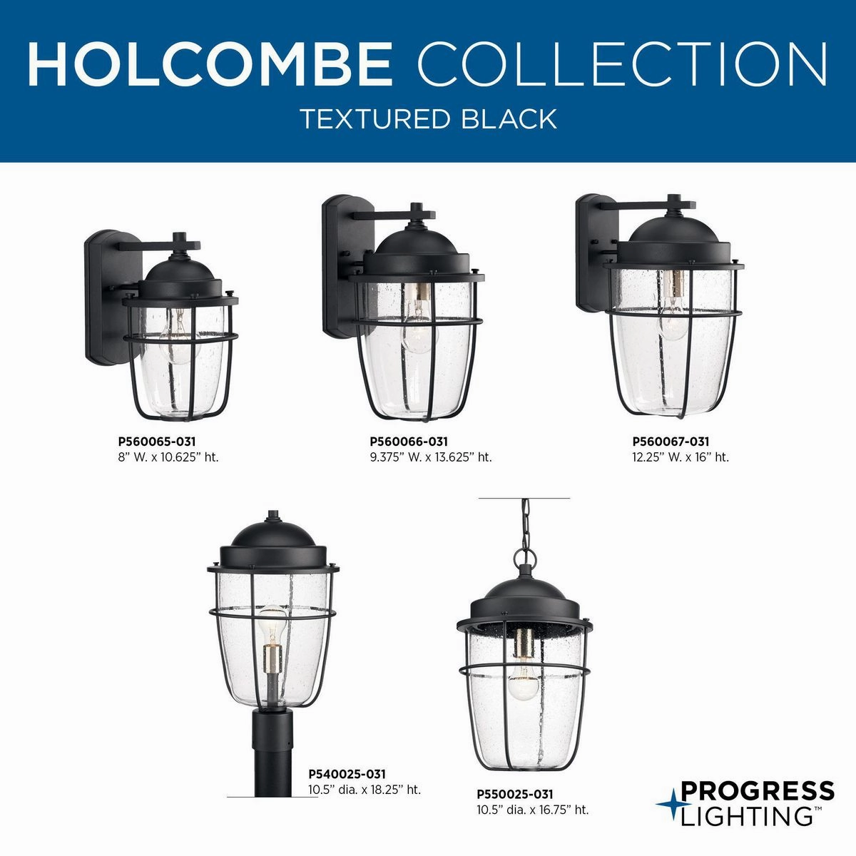 Holcombe One Light Wall Lantern Black