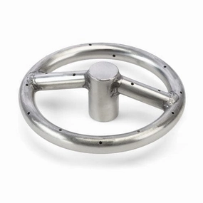 HPC Fire 12 inch Round Stainless Steel Natural Gas Burner FRS-12 KITFireproof mat for under fire pit