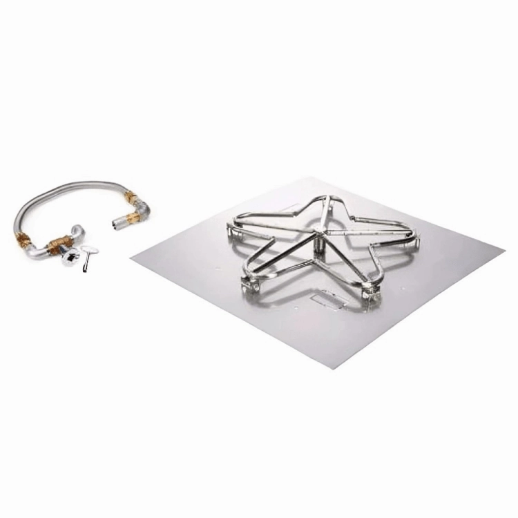 HPC Fire 12" Square Flat Standard 5 Spoke Match Lit Fire Pit Insert