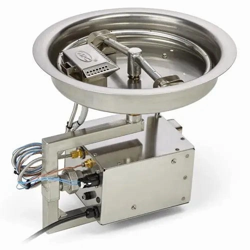 HPC Fire 13" Round Bowl Pan Electronic Ignition On/Off Fire Pit Insert 24VACportable outdoor fire pit with lid
