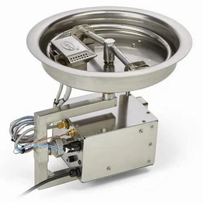 HPC Fire 13" Round Bowl Pan Electronic Ignition On/Off Fire Pit Insert 24VACportable outdoor fire pit with lid