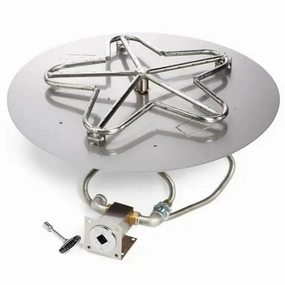 HPC Fire 18" Round Flat Pan Match-Lit Ignition Fire Pit Insertportable outdoor fire pit with lid