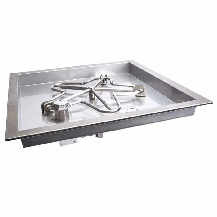 HPC Fire 18" Square Bowl Pan Hi/Lo Electric Ignition Gas Fire Pit 120VACportable outdoor fire pit with lid