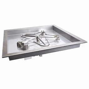 HPC Fire 18" Square Bowl Pan Hi/Lo Electric Ignition Gas Fire Pit 120VACportable outdoor fire pit with lid