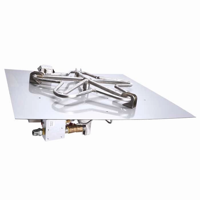 HPC Fire 18" Square Flat Pan On/Off Electric Ignition Gas Fire Pit Insert 120VACportable outdoor fire pit with lid