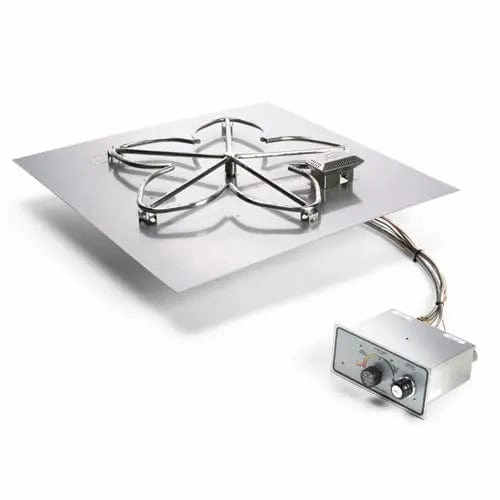 HPC Fire 18" Square Flat Push Button Penta Burner Fire Pit Insertportable outdoor fire pit with lid