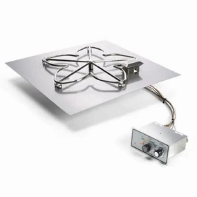 HPC Fire 18" Square Flat Push Button Penta Burner Fire Pit Insertportable outdoor fire pit with lid