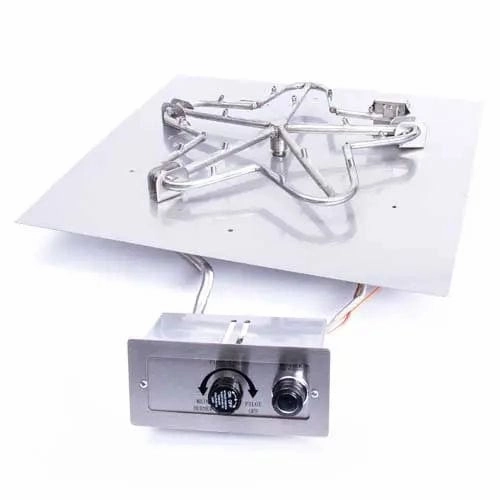HPC Fire 18" Square Flat Push Button Penta Burner Fire Pit Insert