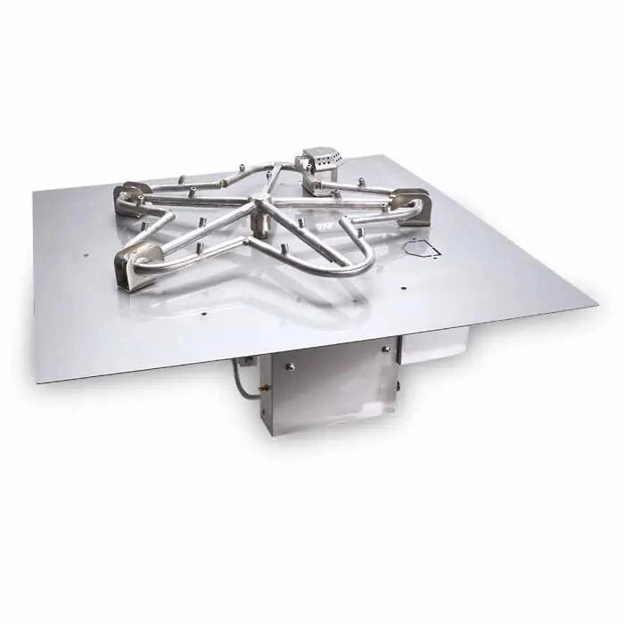 HPC Fire 24" Hi/Lo Electric Ignition Square Flat Gas Fire Pit Insert 120VAC