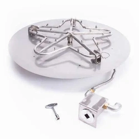 HPC Fire 24" Round Flat Pan Match-Lit Ignition Fire Pit Insertportable outdoor fire pit with lid