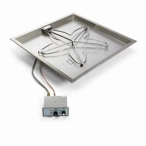 HPC Fire 24" Square Bowl Pan Penta Burner Fire Pit Insertportable outdoor fire pit with lid