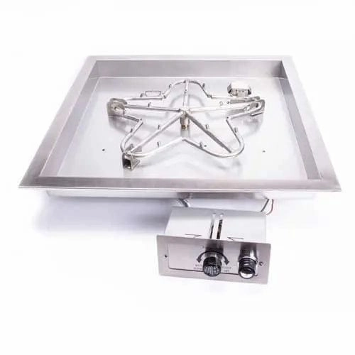 HPC Fire 24" Square Bowl Pan Penta Burner Fire Pit Insert