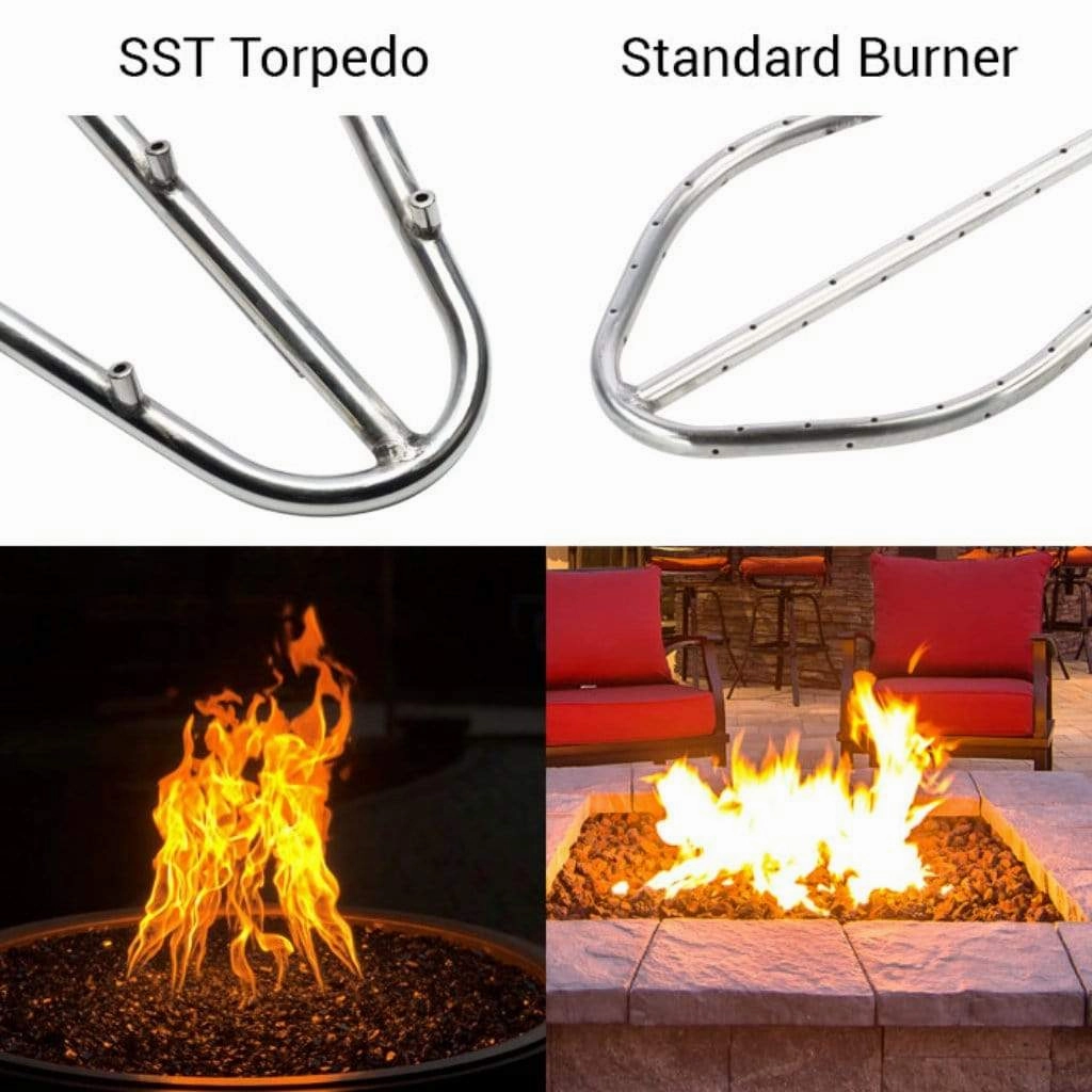 HPC Fire 24"x12" Rectangular Bowl H-Burner Pan Fire Pit 24X12SSEI-H