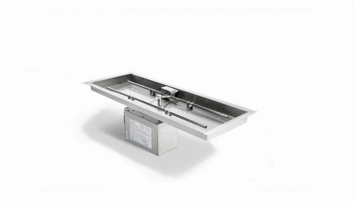 HPC Fire 24"x12" Rectangular Bowl H-Burner Pan Fire Pit 24X12SSEI-Hportable outdoor fire pit with lid
