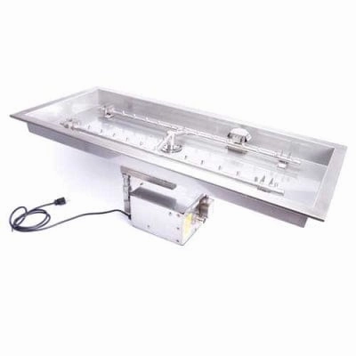 HPC Fire 24"x12" Rectangular Bowl H-Burner Pan Fire Pit 24X12SSEI-H