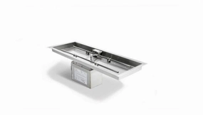 HPC Fire 24"x12" Rectangular Bowl H-Burner Pan Fire Pit 24X12SSEI-Hportable outdoor fire pit with lid
