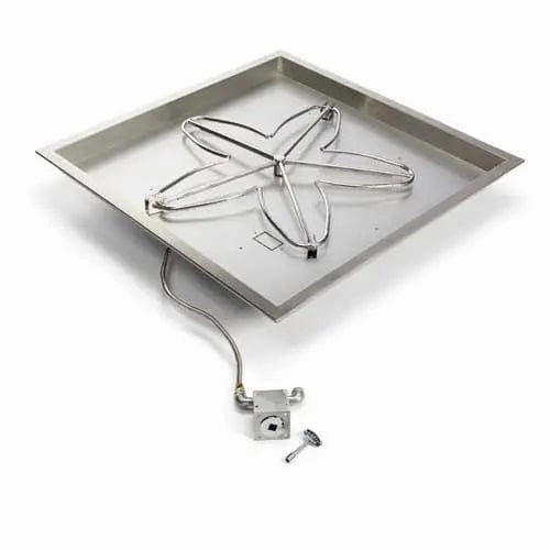 HPC Fire 24 Square Bowl Match Lit Fire Pit Insert MLFPK24SQBL-FLEXportable outdoor fire pit with lid