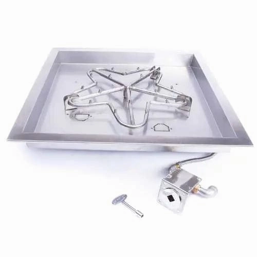 HPC Fire 24 Square Bowl Match Lit Fire Pit Insert MLFPK24SQBL-FLEX