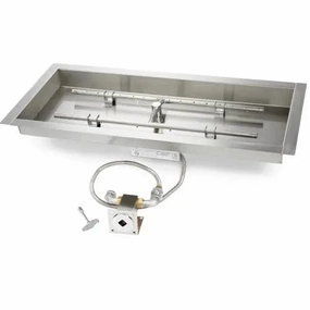 HPC Fire 24X12" Rectangle Bowl H-Burner FP Insert MLFPK24X12-H-FLEXportable outdoor fire pit with lid