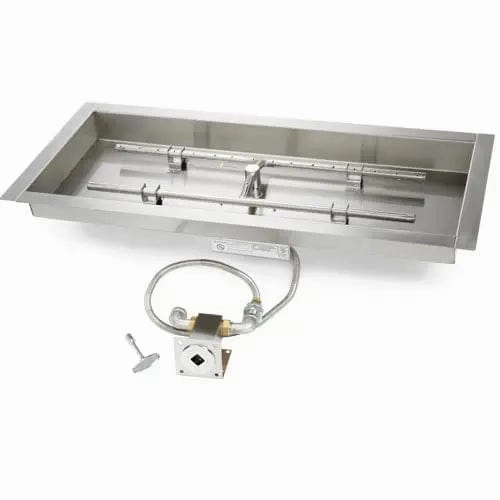 HPC Fire 24X12" Rectangle Bowl H-Burner FP Insert MLFPK24X12-H-FLEXportable outdoor fire pit with lid
