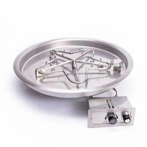 HPC Fire 25" Round Bowl Pan Push Button Ignition Fire Pit Insert