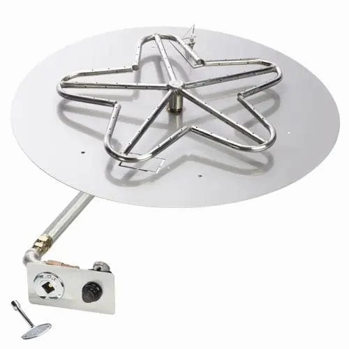 HPC Fire 30" Round Flat Inserts Push Button Ignition PENTA30FPK-NGportable outdoor fire pit with lid