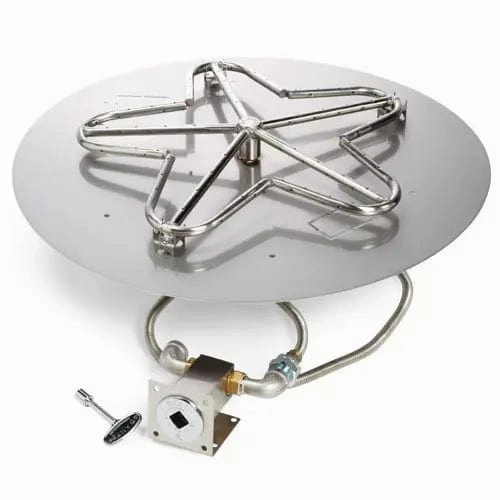HPC Fire 30" Round Flat Pan Match-Lit Ignition Fire Pit Insertportable outdoor fire pit with lid