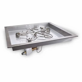 HPC Fire 30" Torpedo Penta Burner Electronic Ignition On/Off Square Bowl Pan Fire Pit Insert TOR-30SSEI-SQBLportable outdoor fire pit with lid