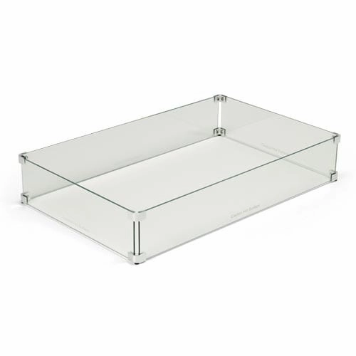 HPC Fire 31x19-Inch Fire Pit Glass Wind Guard Rectangle WG31X19-RECTFireproof mat for under fire pit