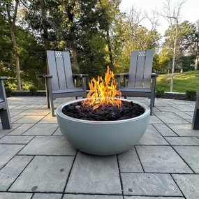 HPC Fire 35-Inch Aluminum Gas Fire Bowl with Hi/Lo Smart Ignition TOR-STONE30EI-HI/LOportable outdoor fire pit with lid