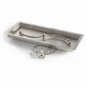 HPC Fire 36" Rectangle S-Burner Bowl Pan FP Insert MLFPK36X14-S-FLEXportable outdoor fire pit with lid