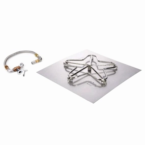 HPC Fire 36" Square Flat SST Torpedo 5 Spoke Match Lit Fire Pit Insertportable outdoor fire pit with lid