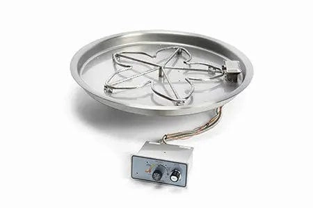 HPC Fire 37" Round Bowl Pan Push Button Ignition Fire Pit Insertportable outdoor fire pit with lid