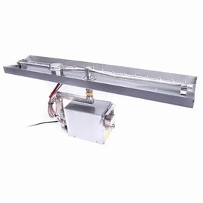 HPC Fire 37" x 8" Linear Interlink Pan Electronic Ignition Fire Pit Insertportable outdoor fire pit with lid
