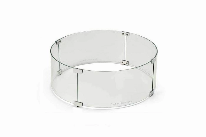 HPC Fire 38-Inch Fire Pit Glass Wind Guard Round WG38-RDFireproof mat for under fire pit