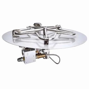 HPC Fire 42" Round Flat Pan Electronic Ignition Fire Pit Insertportable outdoor fire pit with lid
