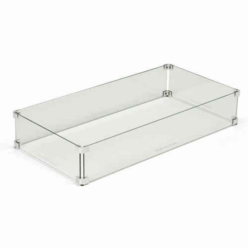 HPC Fire 43 x15-inch Linear Glass Wind Guard WG43X15-LFireproof mat for under fire pit