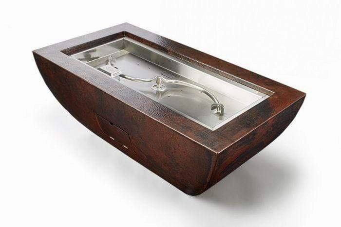 HPC Fire 47" Copper Bowl Phoenix S-Fire Push Button Flame Sensing Ignitionportable outdoor fire pit with lid