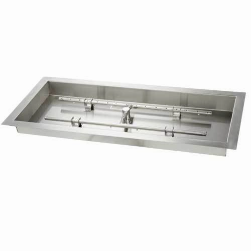 HPC Fire 54 X 16" SS Rectangular Fire Pit H-Burner 54X16SS-Hportable outdoor fire pit with lid