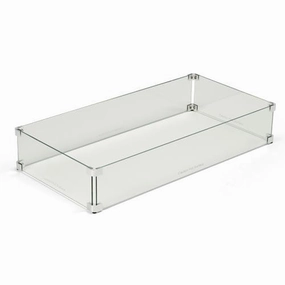 HPC Fire 55 x15-inch Linear Glass Wind Guard WG55X15-LFireproof mat for under fire pit
