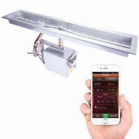 HPC Fire 60" Torpedo Linear Trough Electronic Ignition HI-LO Fire Pit Insertportable outdoor fire pit with lid