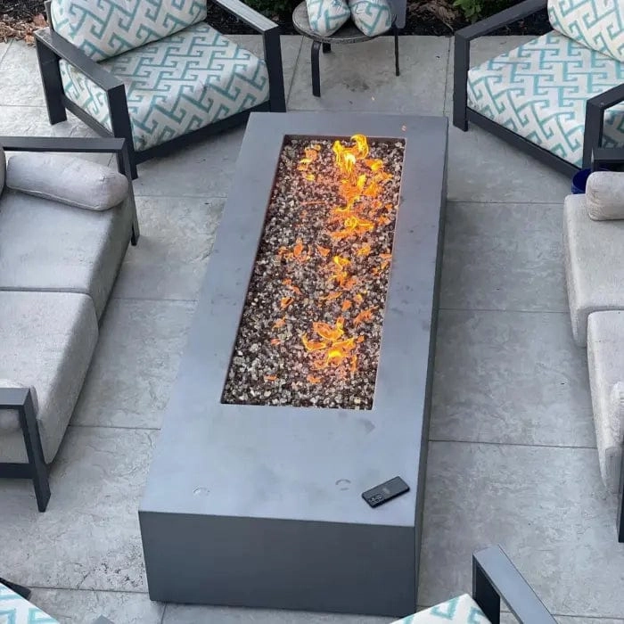 HPC Fire 66"x16" Rectangle H-Burner Bowl Pan Electronic Ignition Fire Pit Insert
