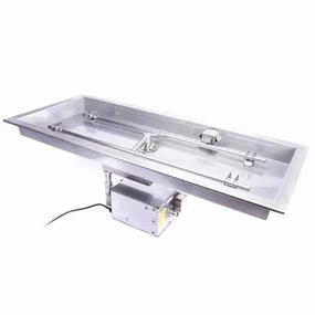 HPC Fire 66"x16" Rectangle H-Burner Bowl Pan Electronic Ignition Fire Pit Insertportable outdoor fire pit with lid