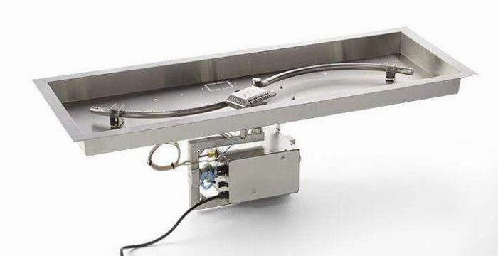 HPC Fire 66"x16" Rectangle S-Burner Bowl Pan Electronic Ignition Fire Pit Insertportable outdoor fire pit with lid