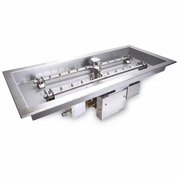 HPC Fire 90"x16" Rectangle H-Burner Bowl Pan Electronic Ignition Fire Pit Insert